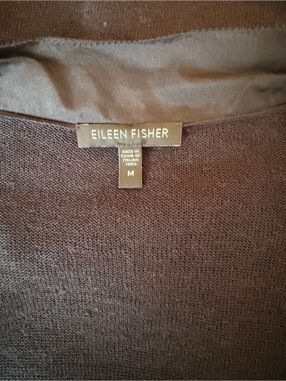 Eileen Fisher Black Lightweight Black Linen/Silk Open-Front Cardigan Sweater M